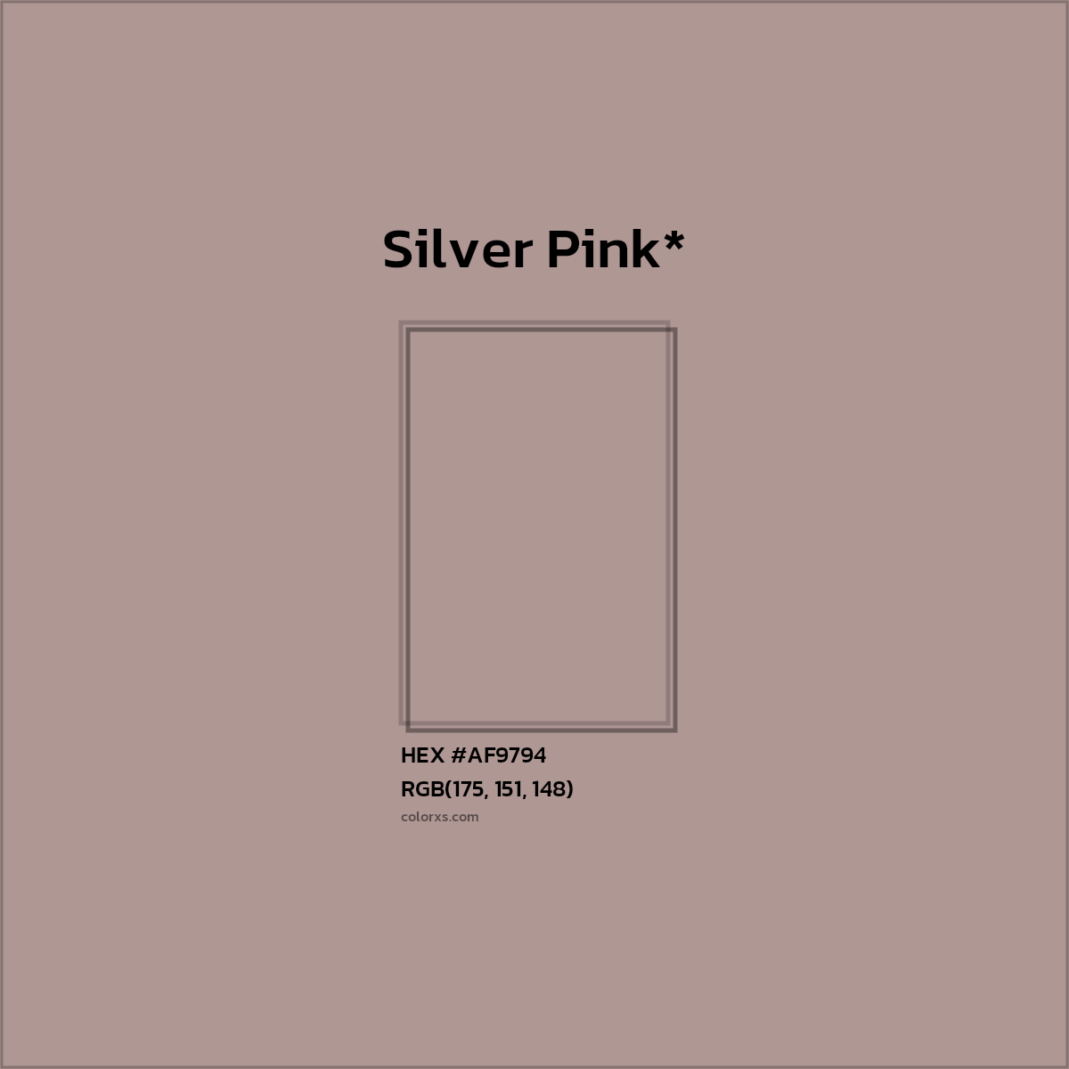 HEX #AF9794 Color Name, Color Code, Palettes, Similar Paints, Images