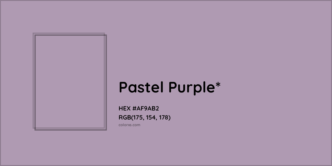 HEX #AF9AB2 Color Name, Color Code, Palettes, Similar Paints, Images