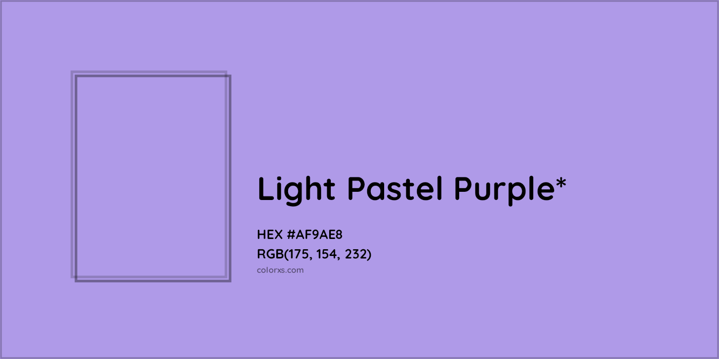 HEX #AF9AE8 Color Name, Color Code, Palettes, Similar Paints, Images