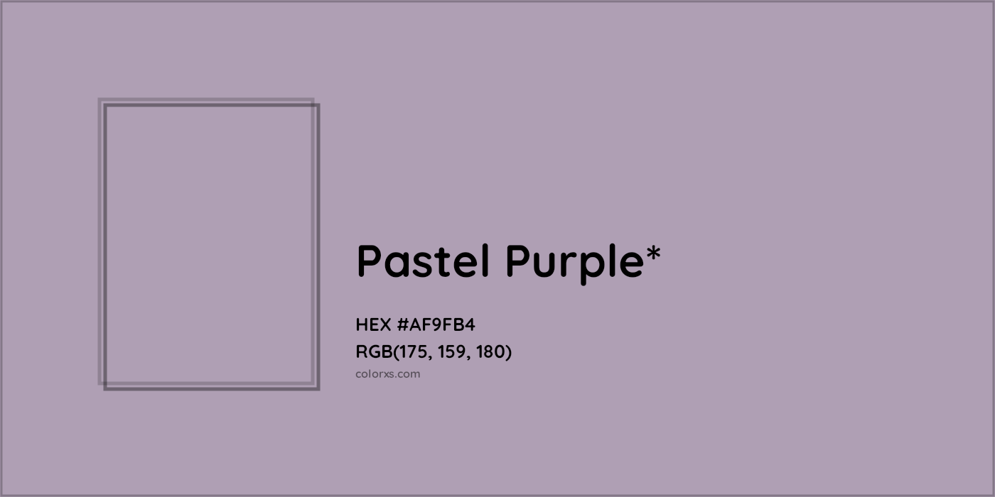 HEX #AF9FB4 Color Name, Color Code, Palettes, Similar Paints, Images