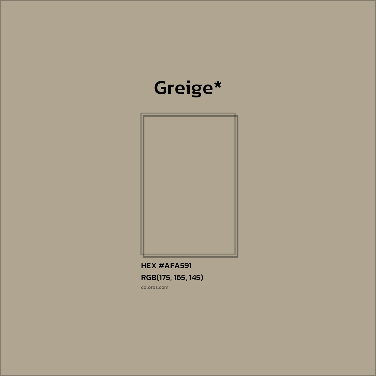 HEX #AFA591 Color Name, Color Code, Palettes, Similar Paints, Images