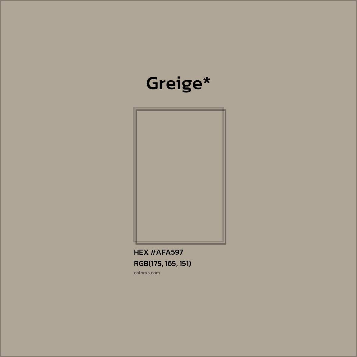 HEX #AFA597 Color Name, Color Code, Palettes, Similar Paints, Images