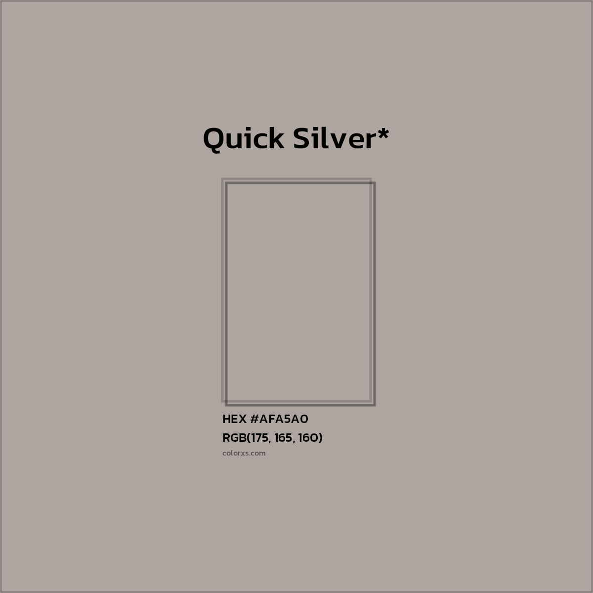 HEX #AFA5A0 Color Name, Color Code, Palettes, Similar Paints, Images
