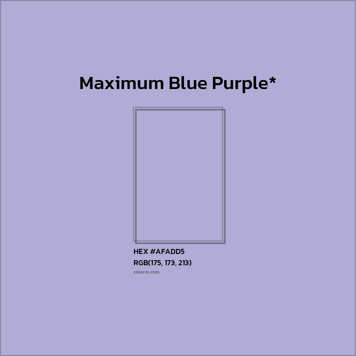 HEX #AFADD5 Color Name, Color Code, Palettes, Similar Paints, Images