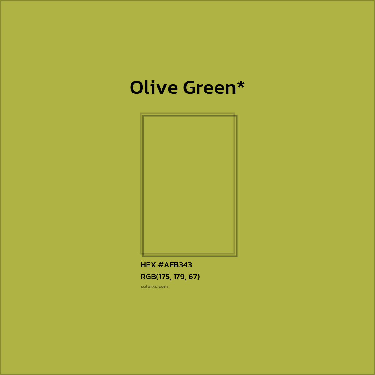 HEX #AFB343 Color Name, Color Code, Palettes, Similar Paints, Images
