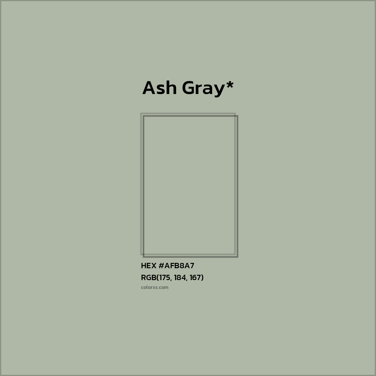 HEX #AFB8A7 Color Name, Color Code, Palettes, Similar Paints, Images