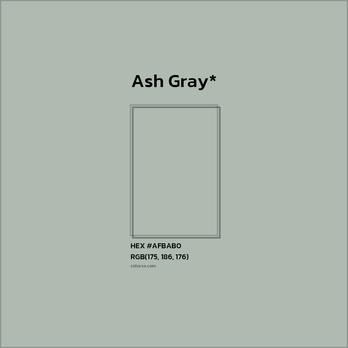 HEX #AFBAB0 Color Name, Color Code, Palettes, Similar Paints, Images