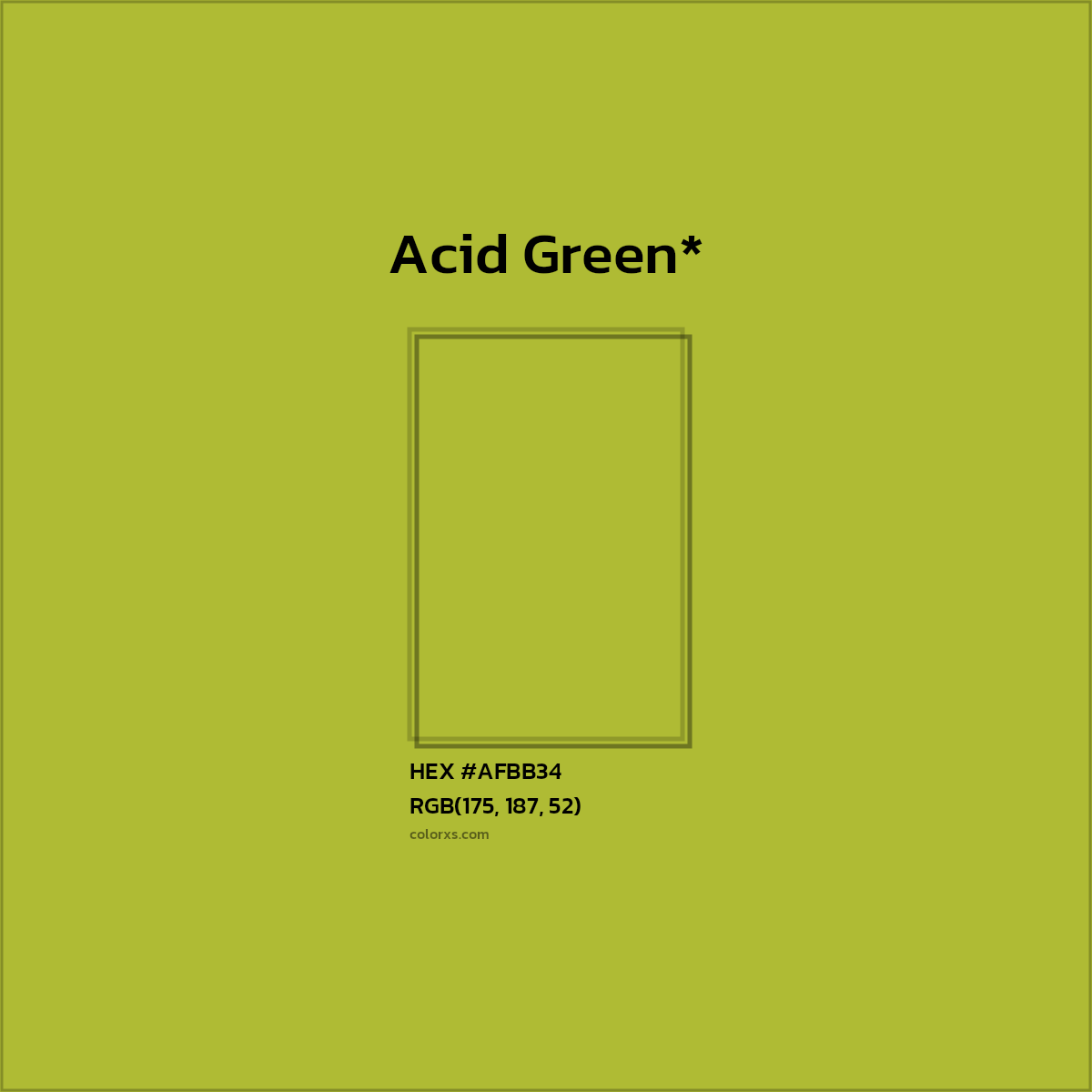 HEX #AFBB34 Color Name, Color Code, Palettes, Similar Paints, Images