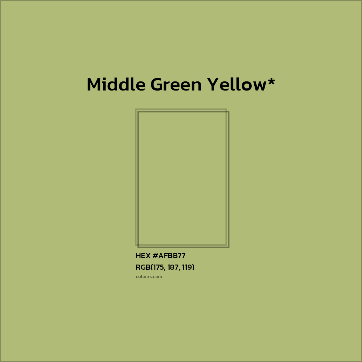 HEX #AFBB77 Color Name, Color Code, Palettes, Similar Paints, Images