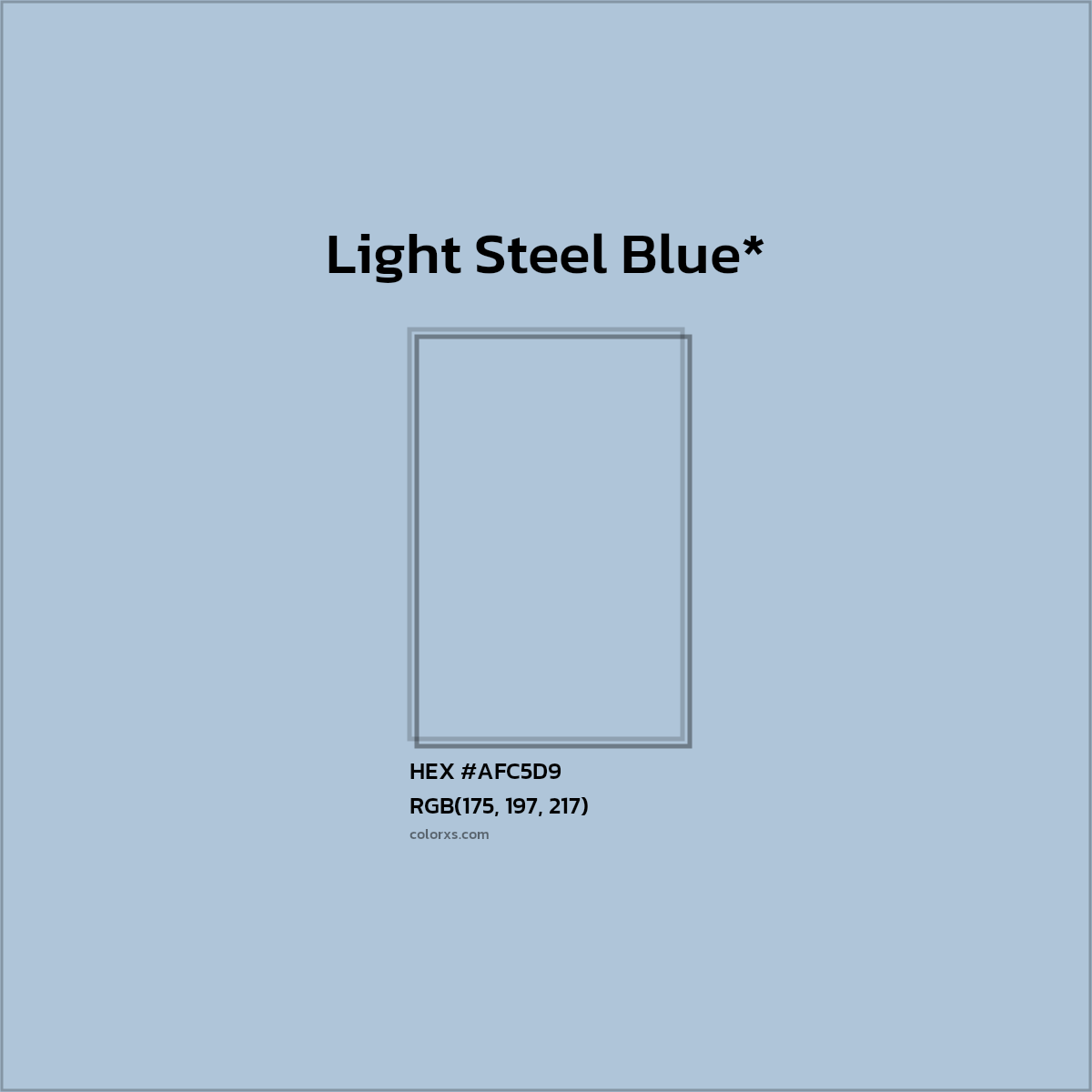 HEX #AFC5D9 Color Name, Color Code, Palettes, Similar Paints, Images