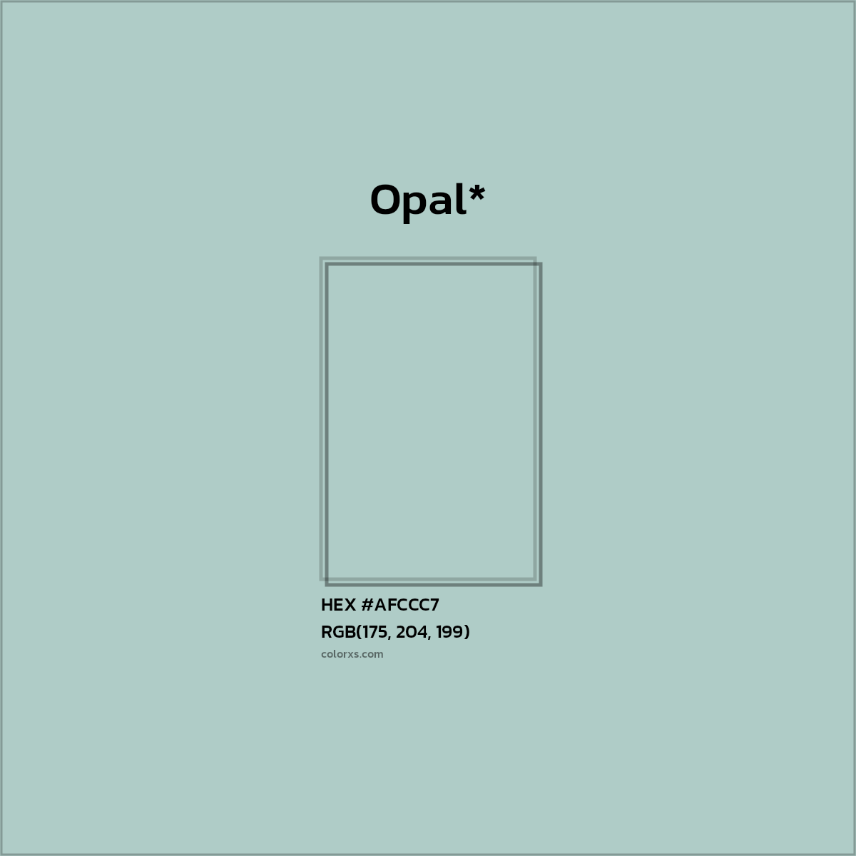 HEX #AFCCC7 Color Name, Color Code, Palettes, Similar Paints, Images