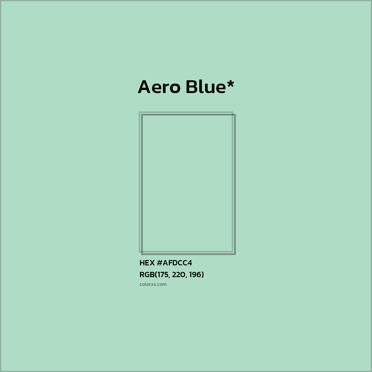 #AFDCC4 hex color. RGB, RYB, CMYK, HSL, HSV codes and color conversions. Matching color names, palettes, paints.