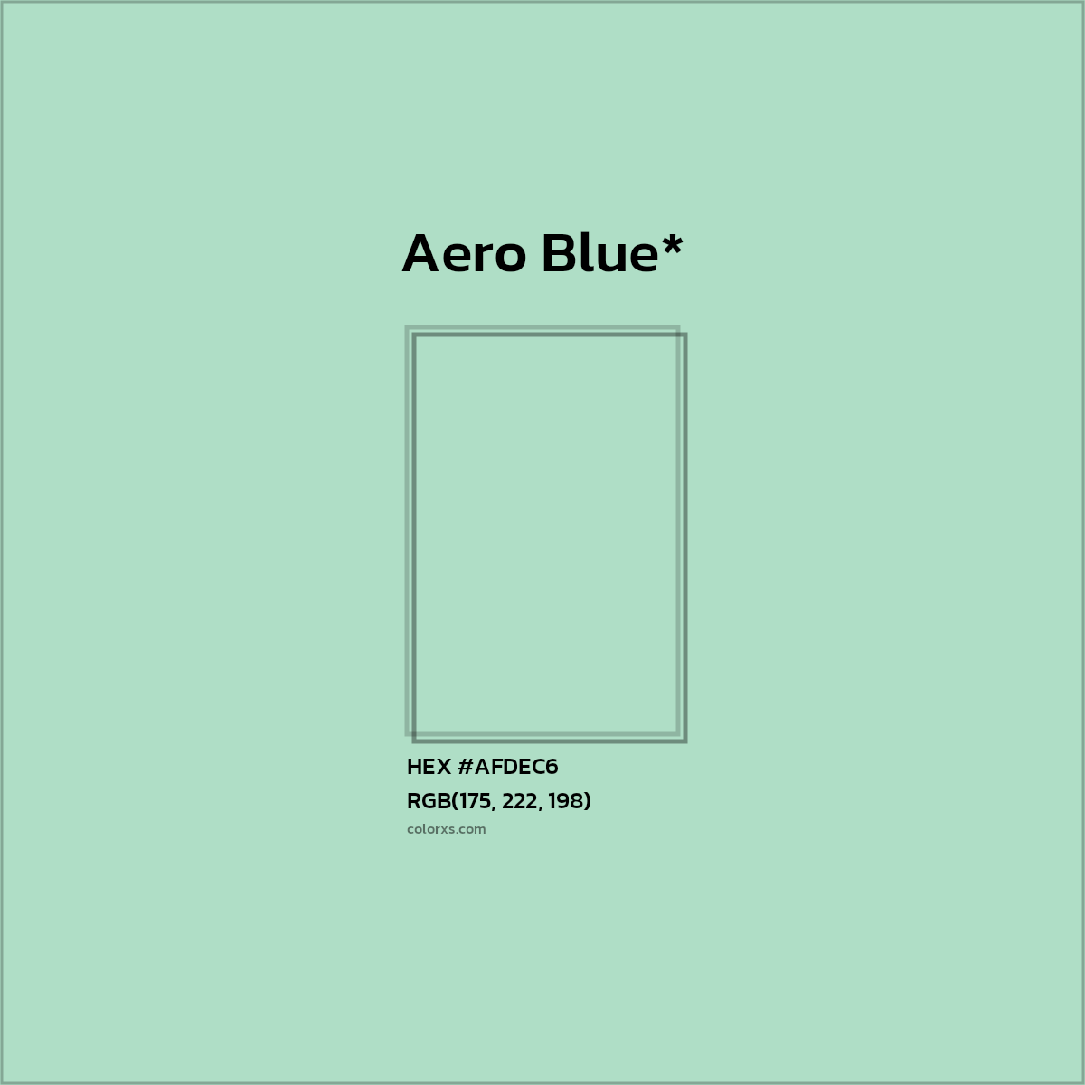 HEX #AFDEC6 Color Name, Color Code, Palettes, Similar Paints, Images