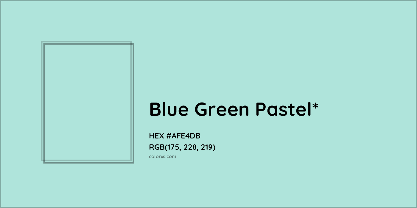 HEX #AFE4DB Color Name, Color Code, Palettes, Similar Paints, Images
