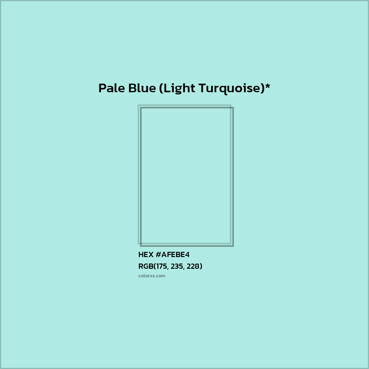 HEX #AFEBE4 Color Name, Color Code, Palettes, Similar Paints, Images