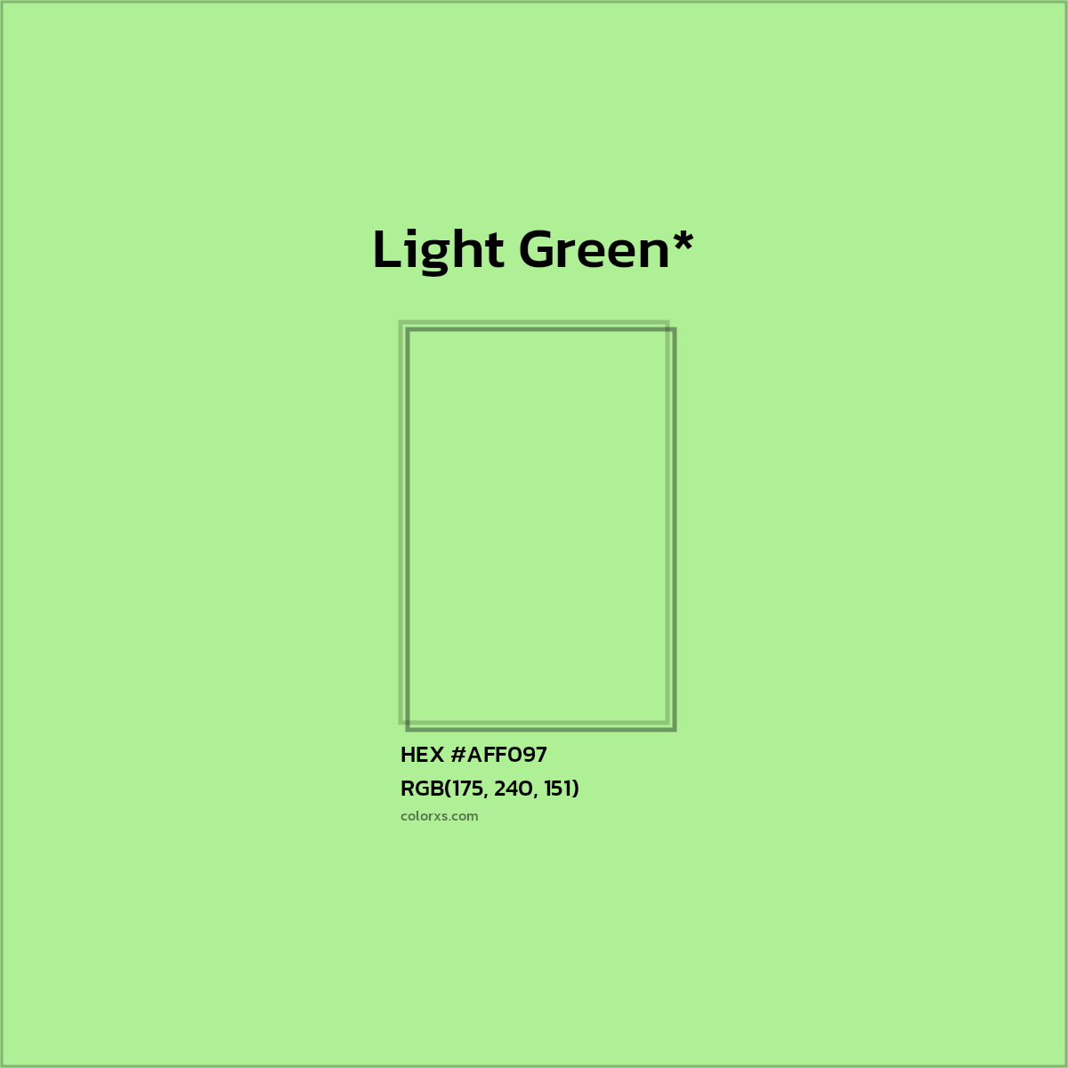 HEX #AFF097 Color Name, Color Code, Palettes, Similar Paints, Images