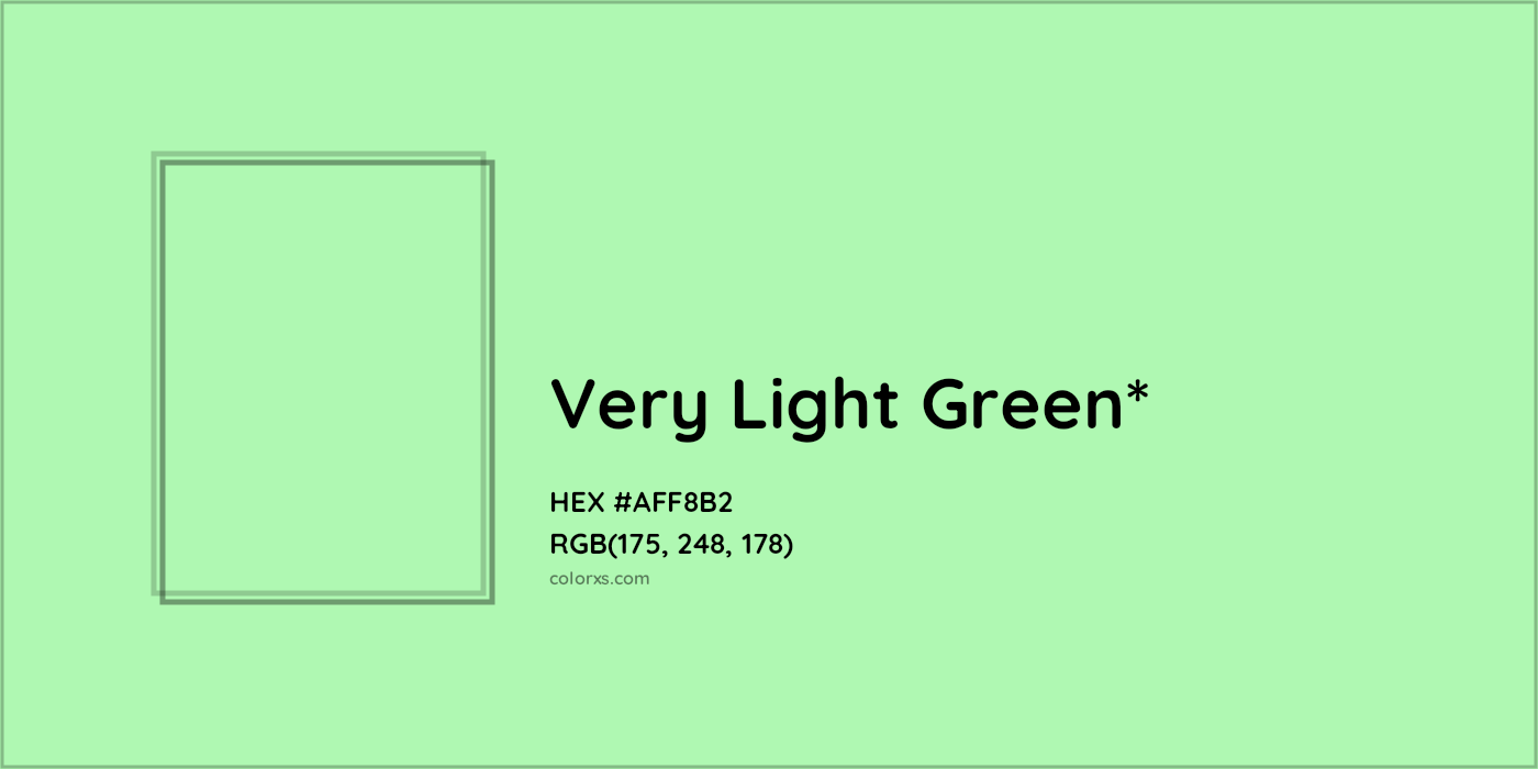 HEX #AFF8B2 Color Name, Color Code, Palettes, Similar Paints, Images