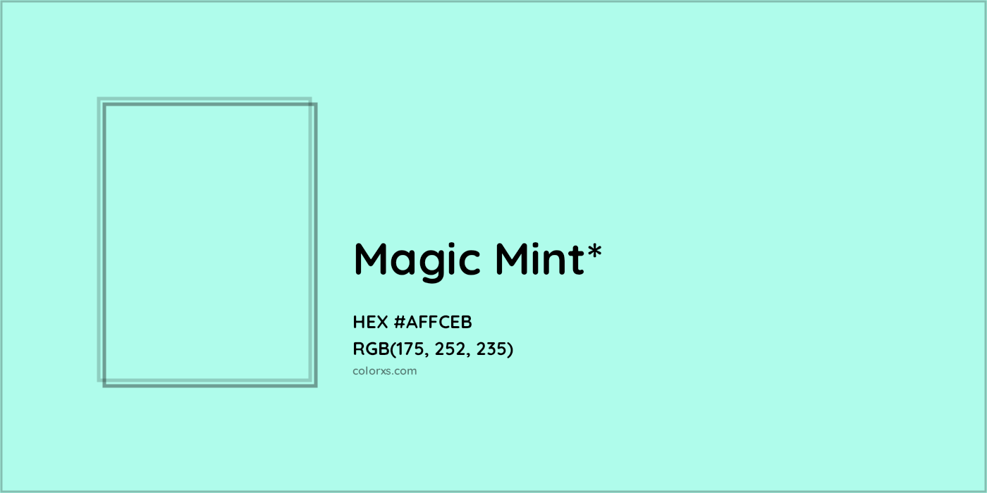 HEX #AFFCEB Color Name, Color Code, Palettes, Similar Paints, Images