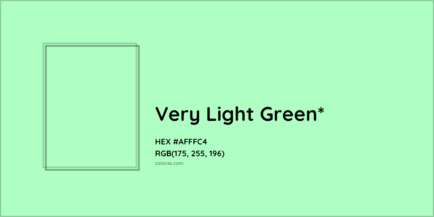 HEX #AFFFC4 Color Name, Color Code, Palettes, Similar Paints, Images