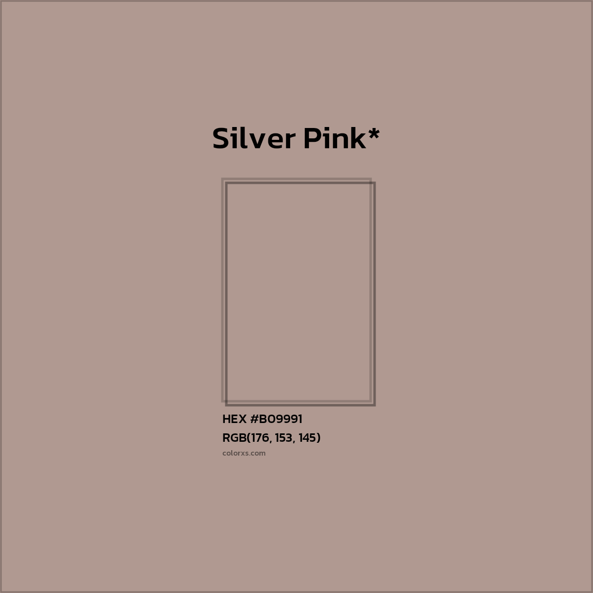 HEX #B09991 Color Name, Color Code, Palettes, Similar Paints, Images