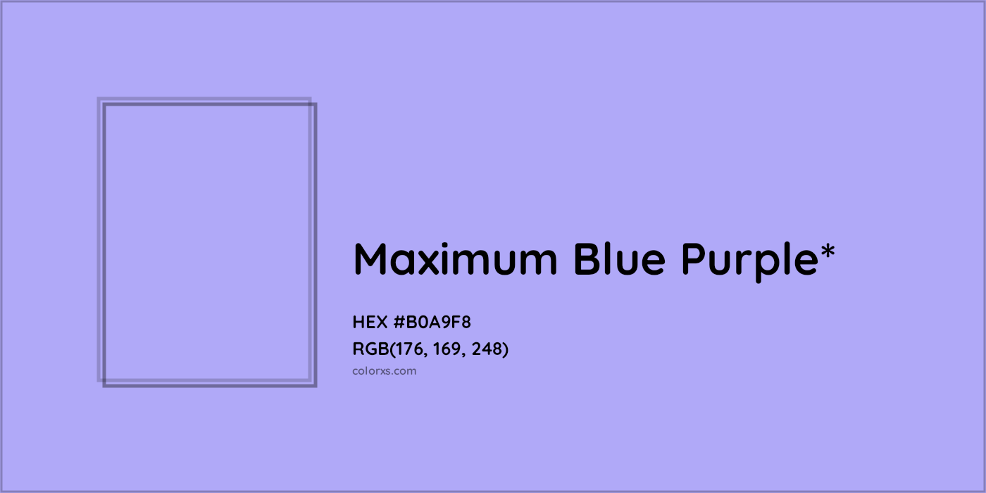 HEX #B0A9F8 Color Name, Color Code, Palettes, Similar Paints, Images