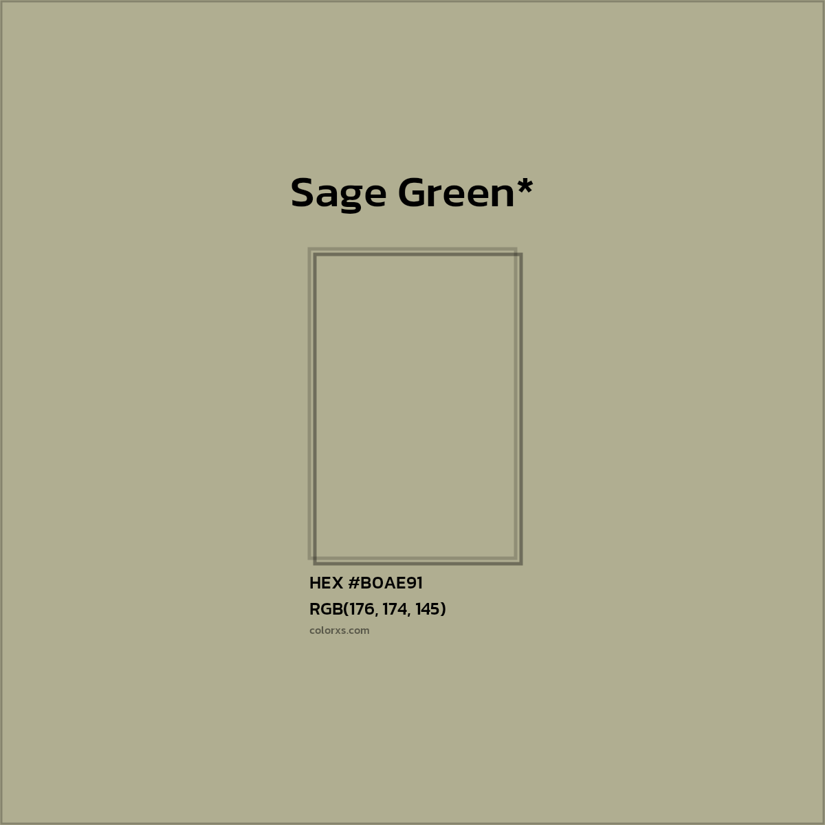 HEX #B0AE91 Color Name, Color Code, Palettes, Similar Paints, Images