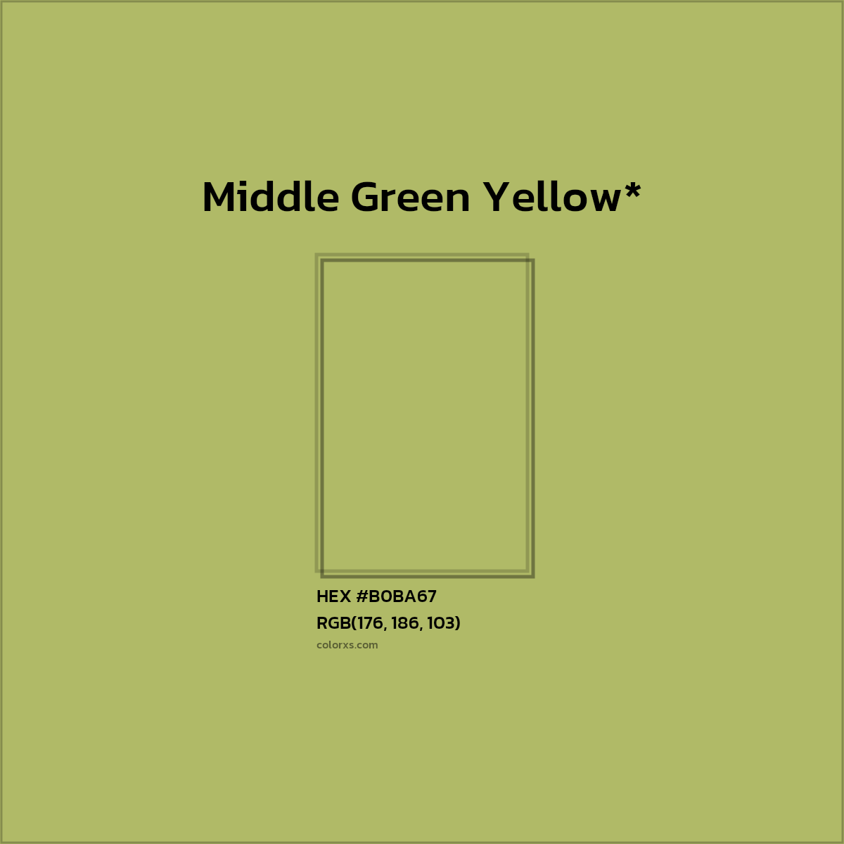 HEX #B0BA67 Color Name, Color Code, Palettes, Similar Paints, Images