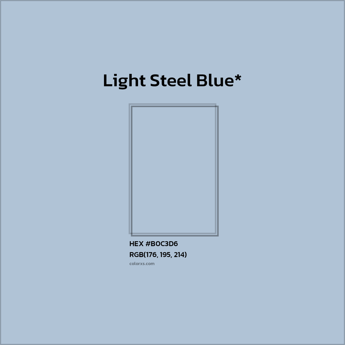 HEX #B0C3D6 Color Name, Color Code, Palettes, Similar Paints, Images
