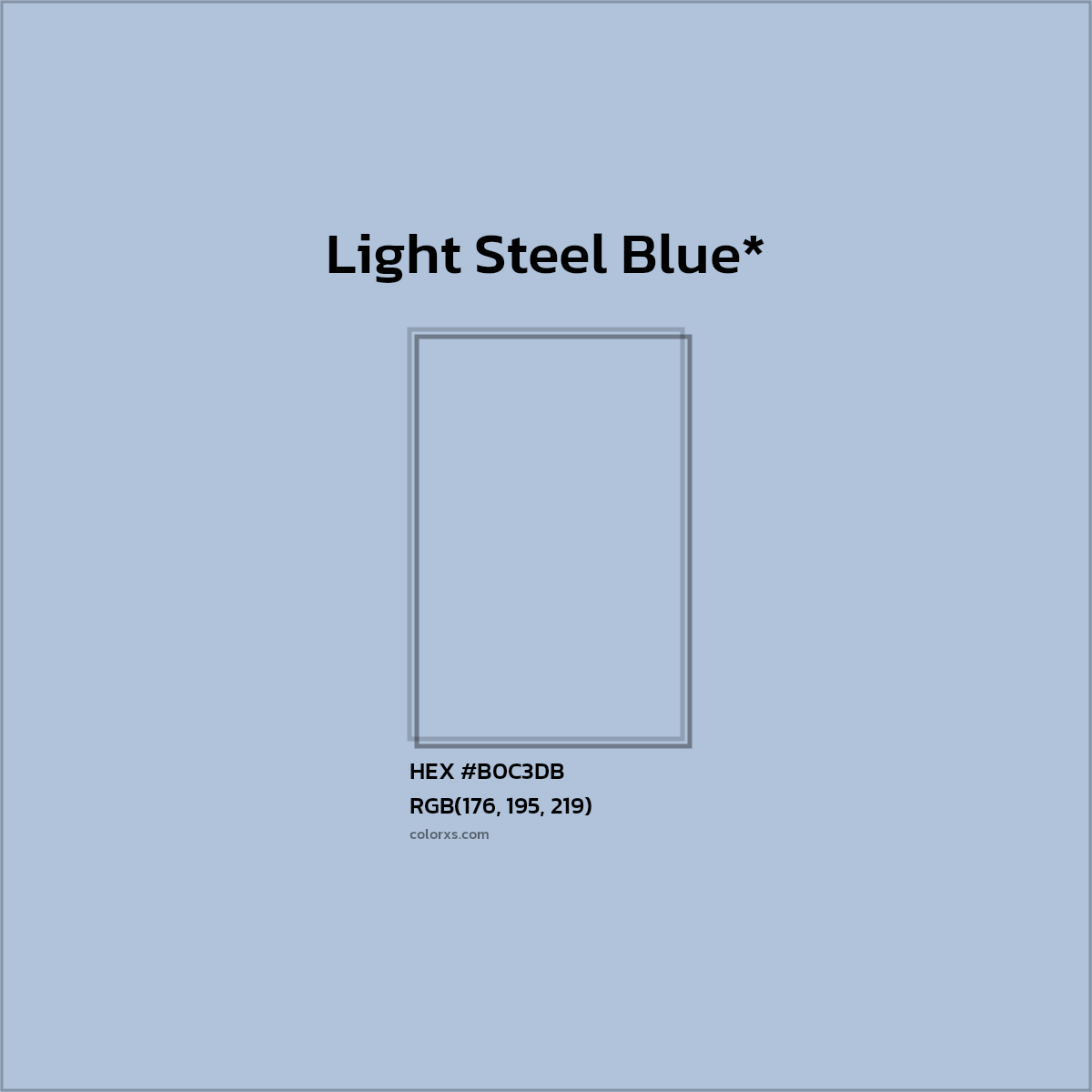 HEX #B0C3DB Color Name, Color Code, Palettes, Similar Paints, Images