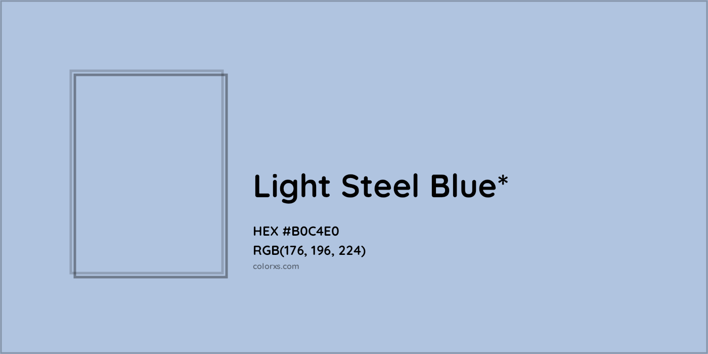 HEX #B0C4E0 Color Name, Color Code, Palettes, Similar Paints, Images