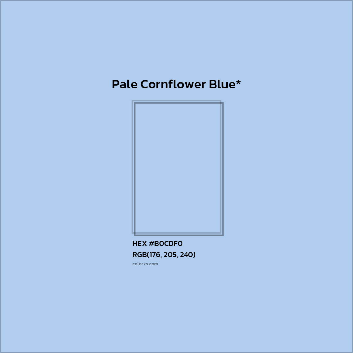 HEX #B0CDF0 Color Name, Color Code, Palettes, Similar Paints, Images
