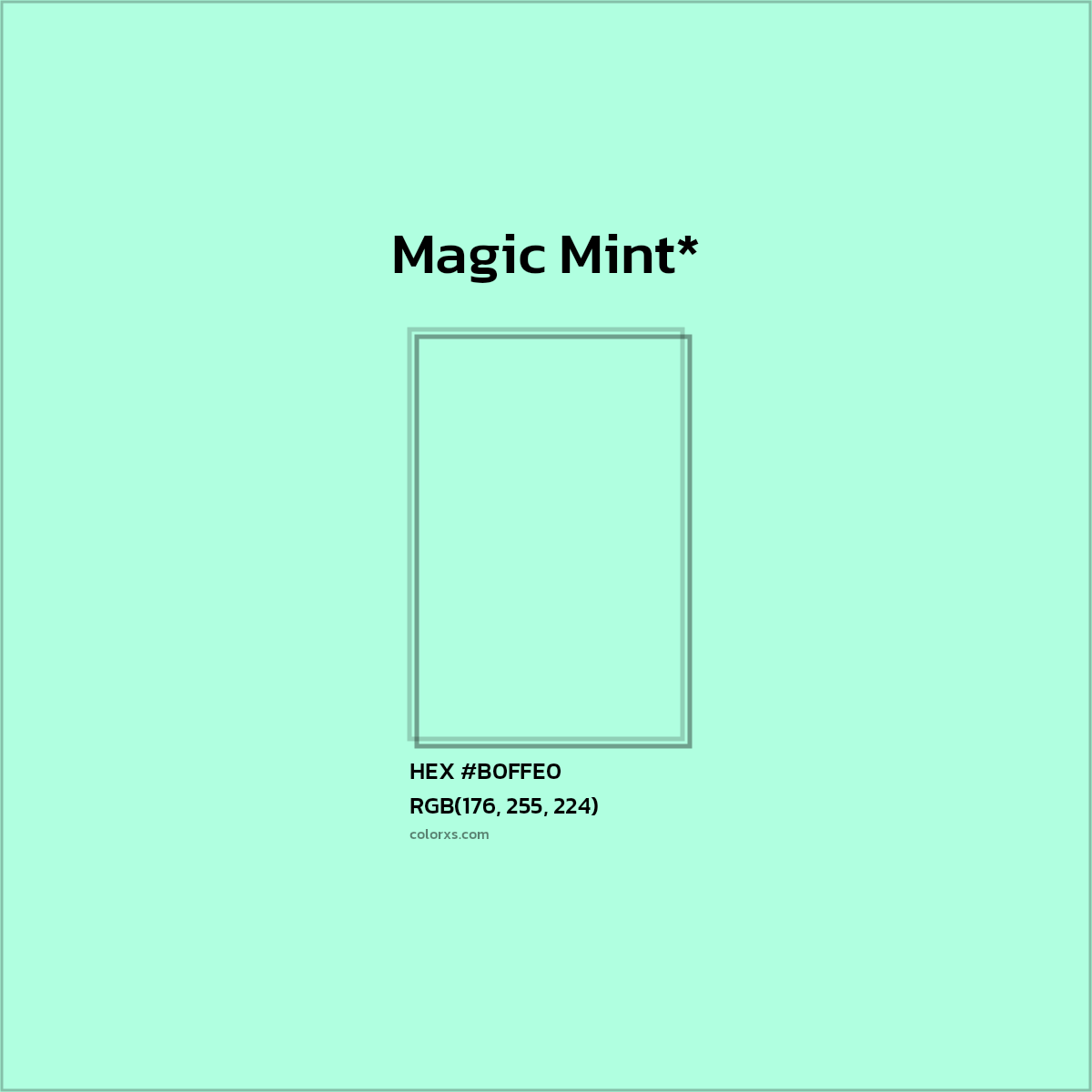 HEX #B0FFE0 Color Name, Color Code, Palettes, Similar Paints, Images