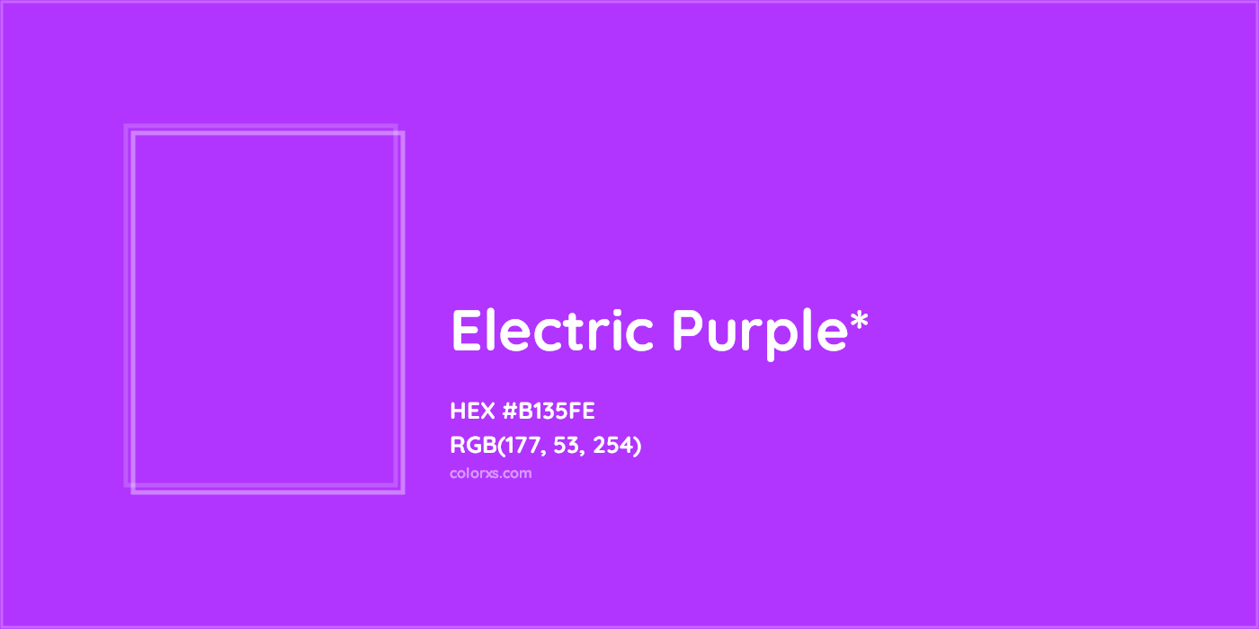 HEX #B135FE Color Name, Color Code, Palettes, Similar Paints, Images