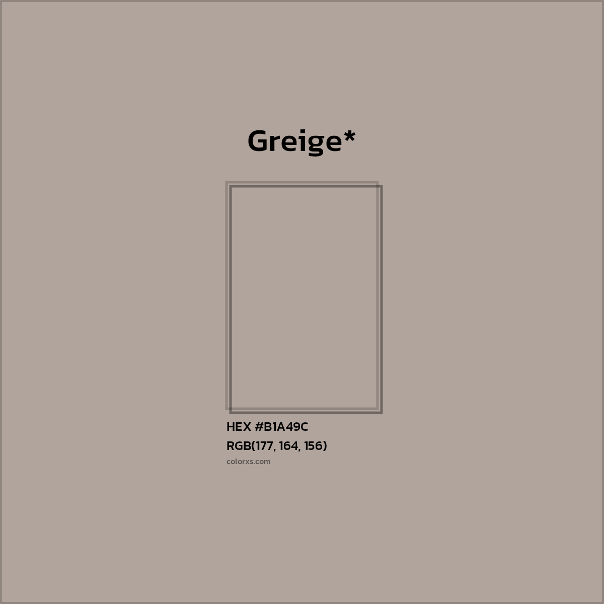 HEX #B1A49C Color Name, Color Code, Palettes, Similar Paints, Images
