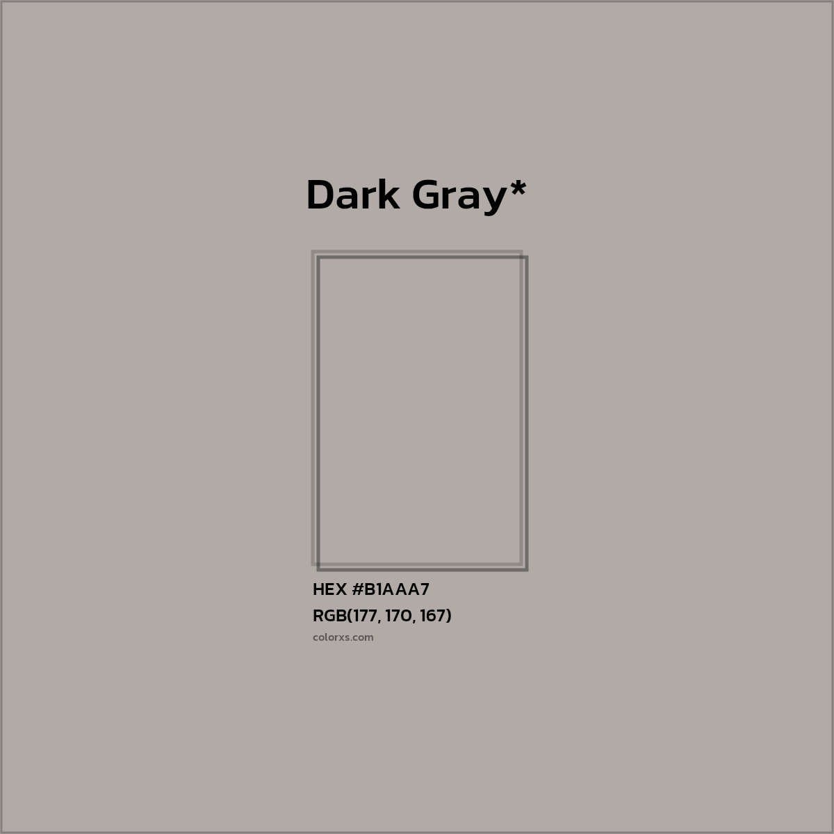HEX #B1AAA7 Color Name, Color Code, Palettes, Similar Paints, Images