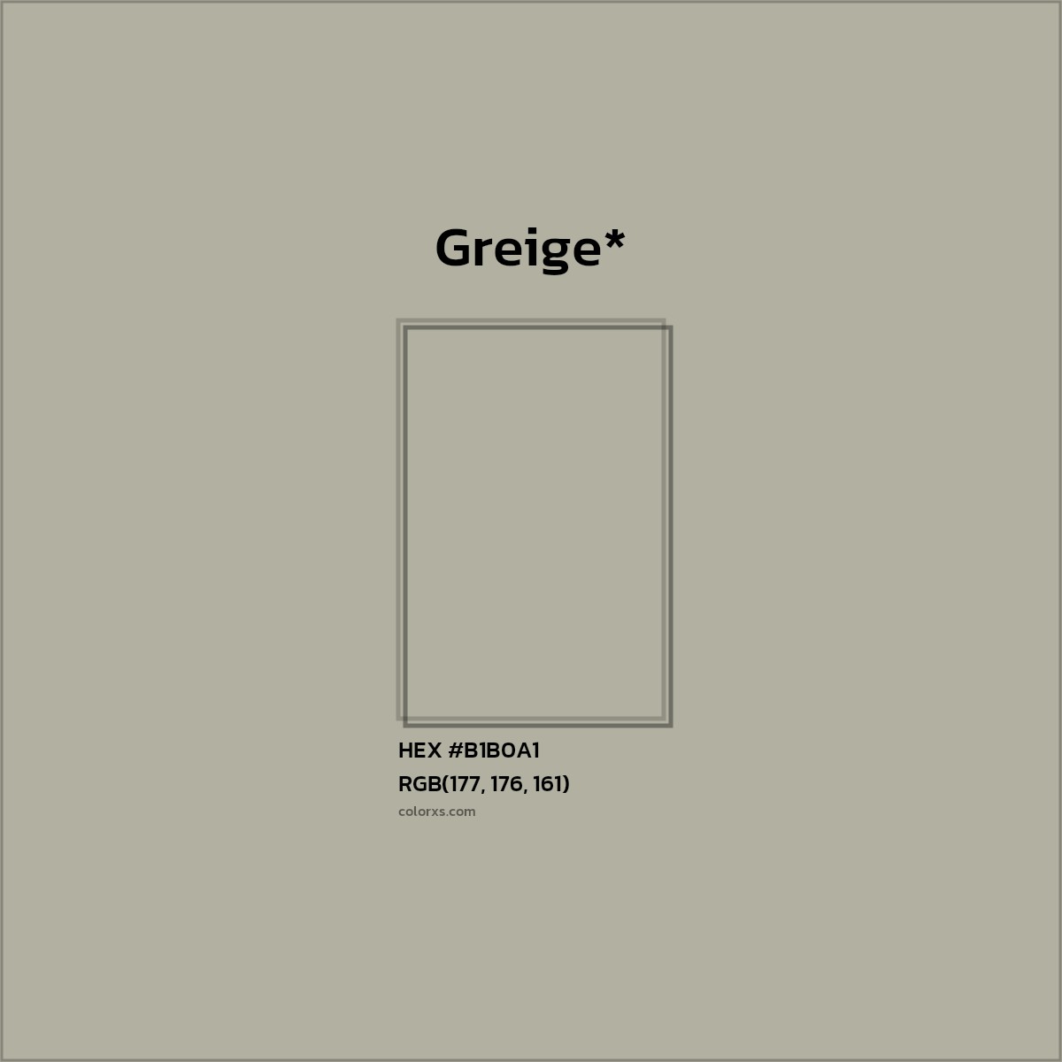 HEX #B1B0A1 Color Name, Color Code, Palettes, Similar Paints, Images