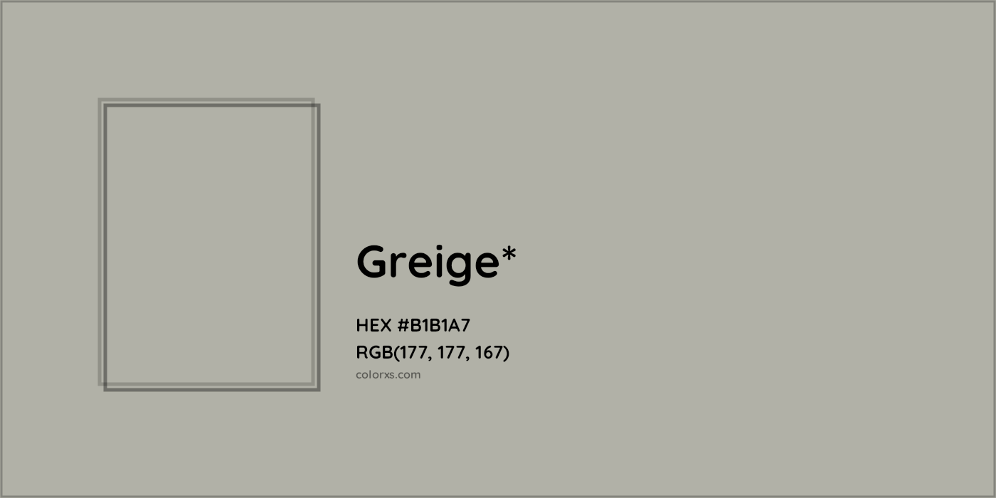 HEX #B1B1A7 Color Name, Color Code, Palettes, Similar Paints, Images