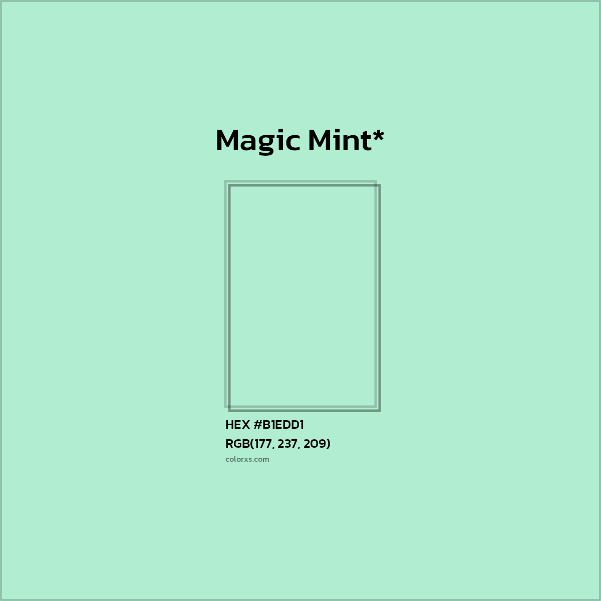 HEX #B1EDD1 Color Name, Color Code, Palettes, Similar Paints, Images