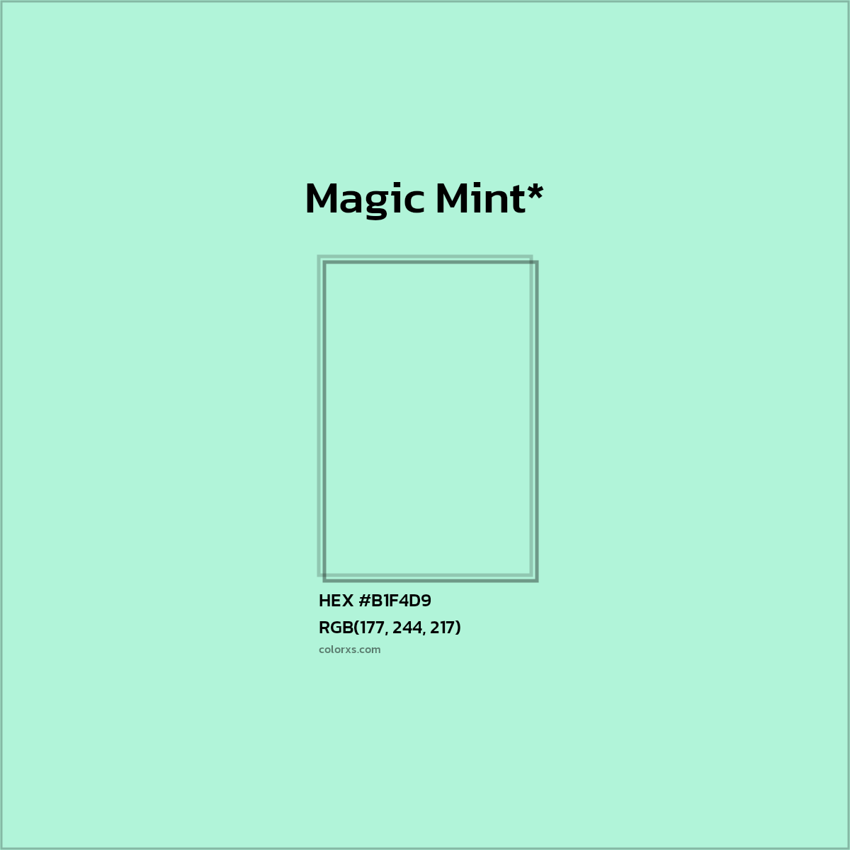HEX #B1F4D9 Color Name, Color Code, Palettes, Similar Paints, Images