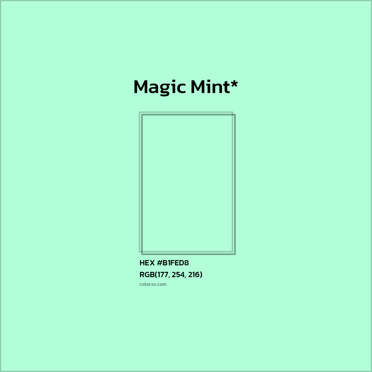 HEX #B1FED8 Color Name, Color Code, Palettes, Similar Paints, Images