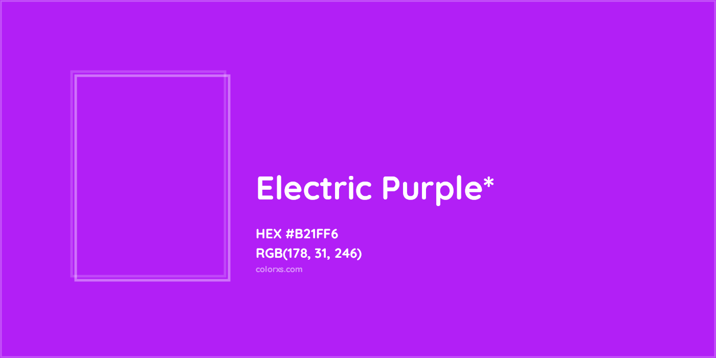 HEX #B21FF6 Color Name, Color Code, Palettes, Similar Paints, Images