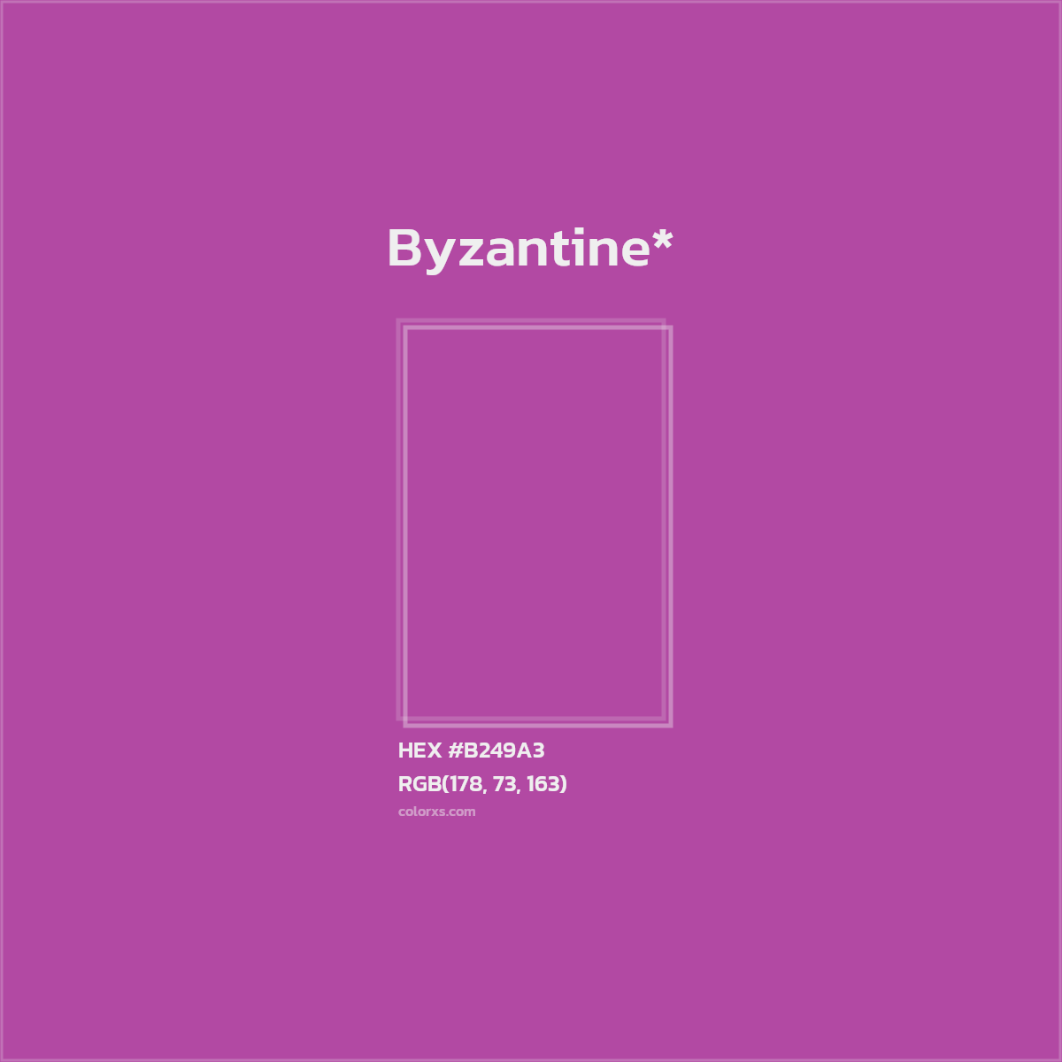 #B249A3 hex color. RGB, RYB, CMYK, HSL, HSV codes and color conversions. Matching color names, palettes, paints.