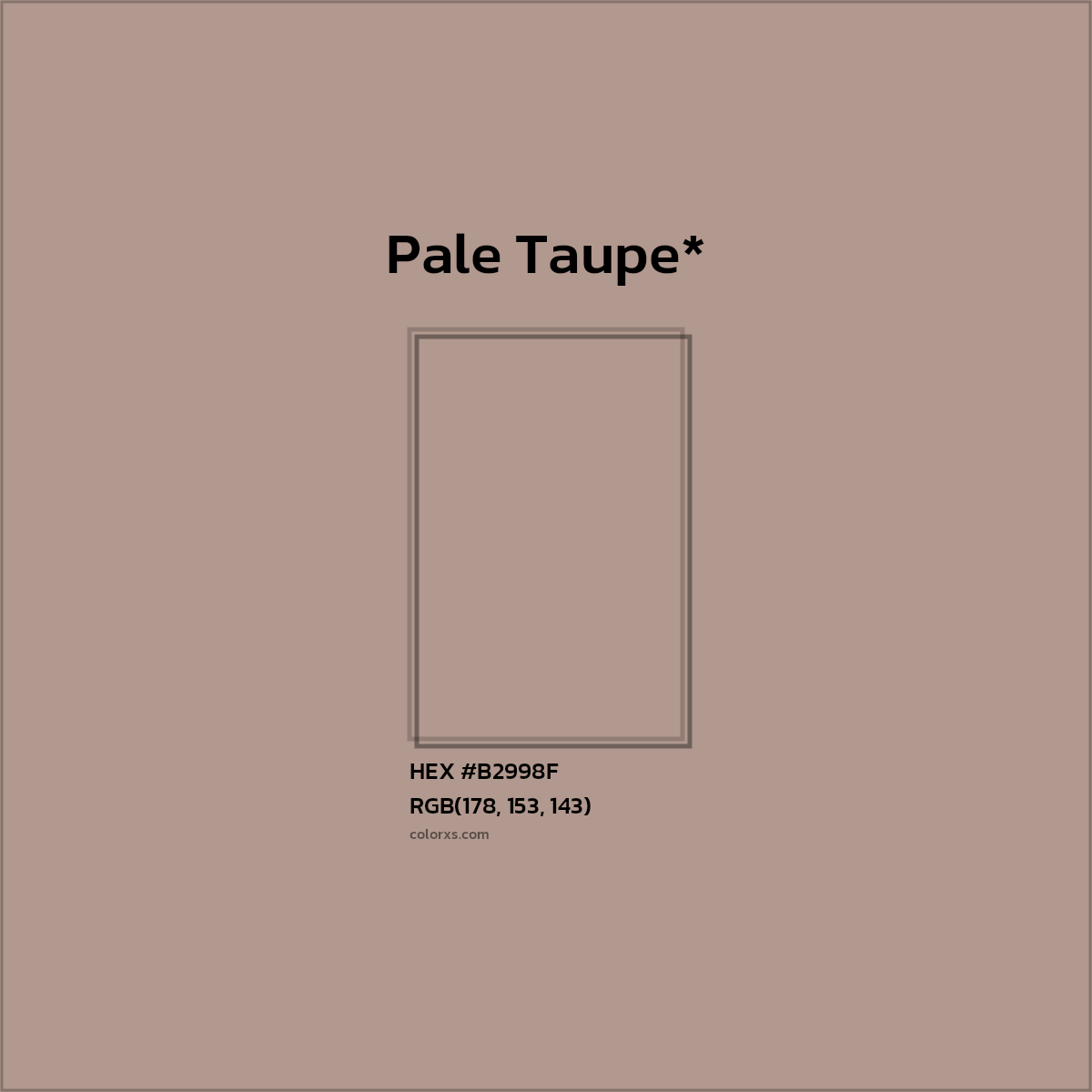 HEX #B2998F Color Name, Color Code, Palettes, Similar Paints, Images