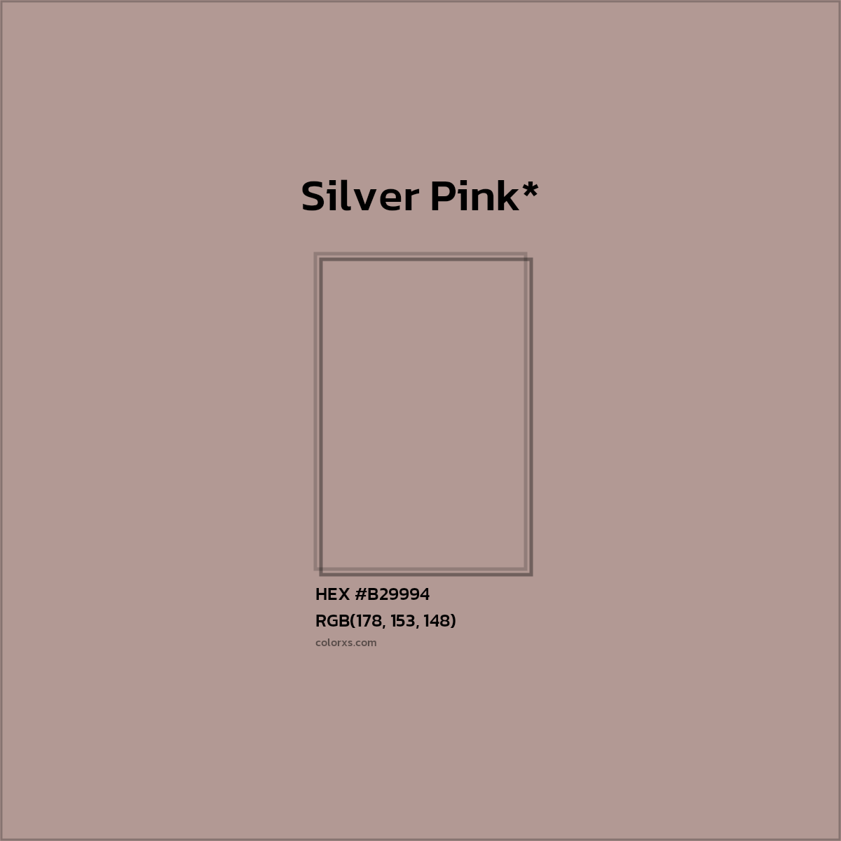 HEX #B29994 Color Name, Color Code, Palettes, Similar Paints, Images