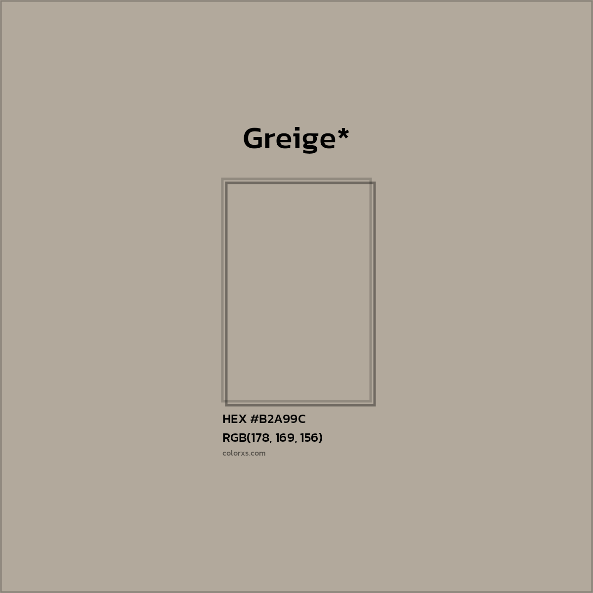 HEX #B2A99C Color Name, Color Code, Palettes, Similar Paints, Images