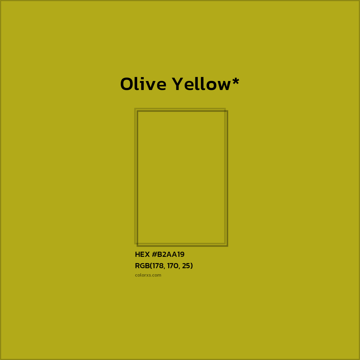 HEX #B2AA19 Color Name, Color Code, Palettes, Similar Paints, Images