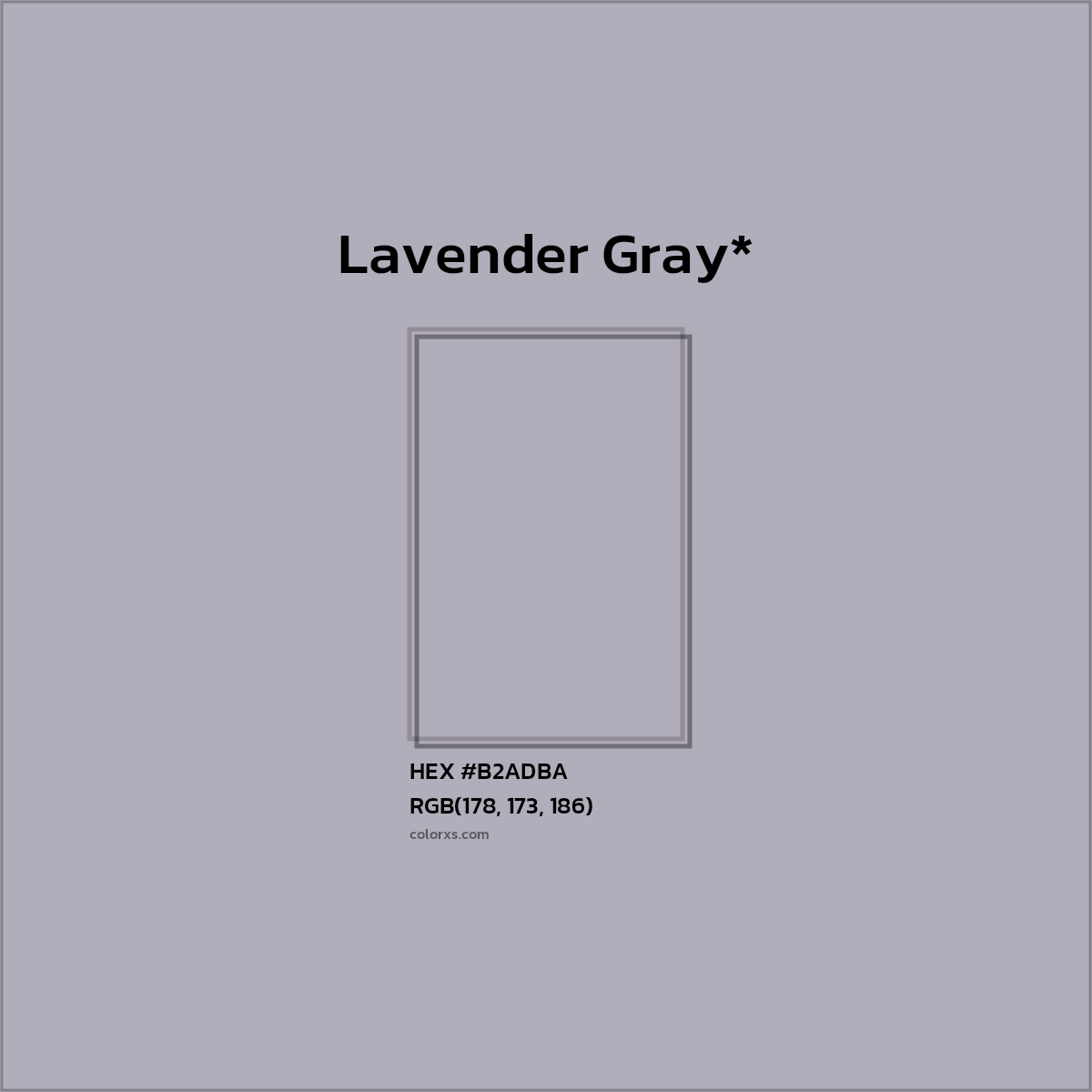 HEX #B2ADBA Color Name, Color Code, Palettes, Similar Paints, Images