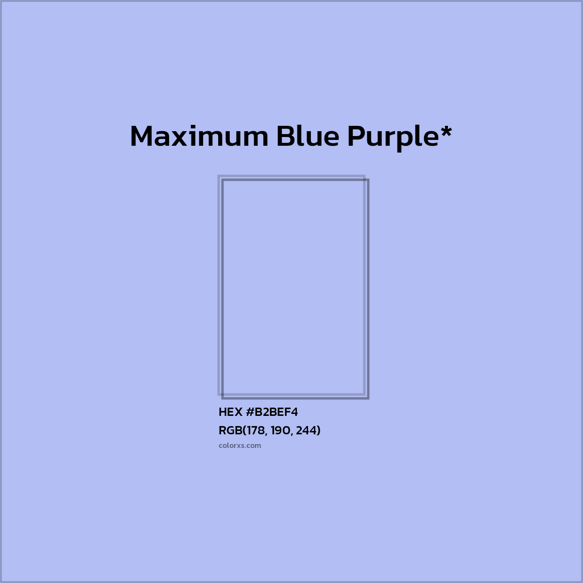 HEX #B2BEF4 Color Name, Color Code, Palettes, Similar Paints, Images
