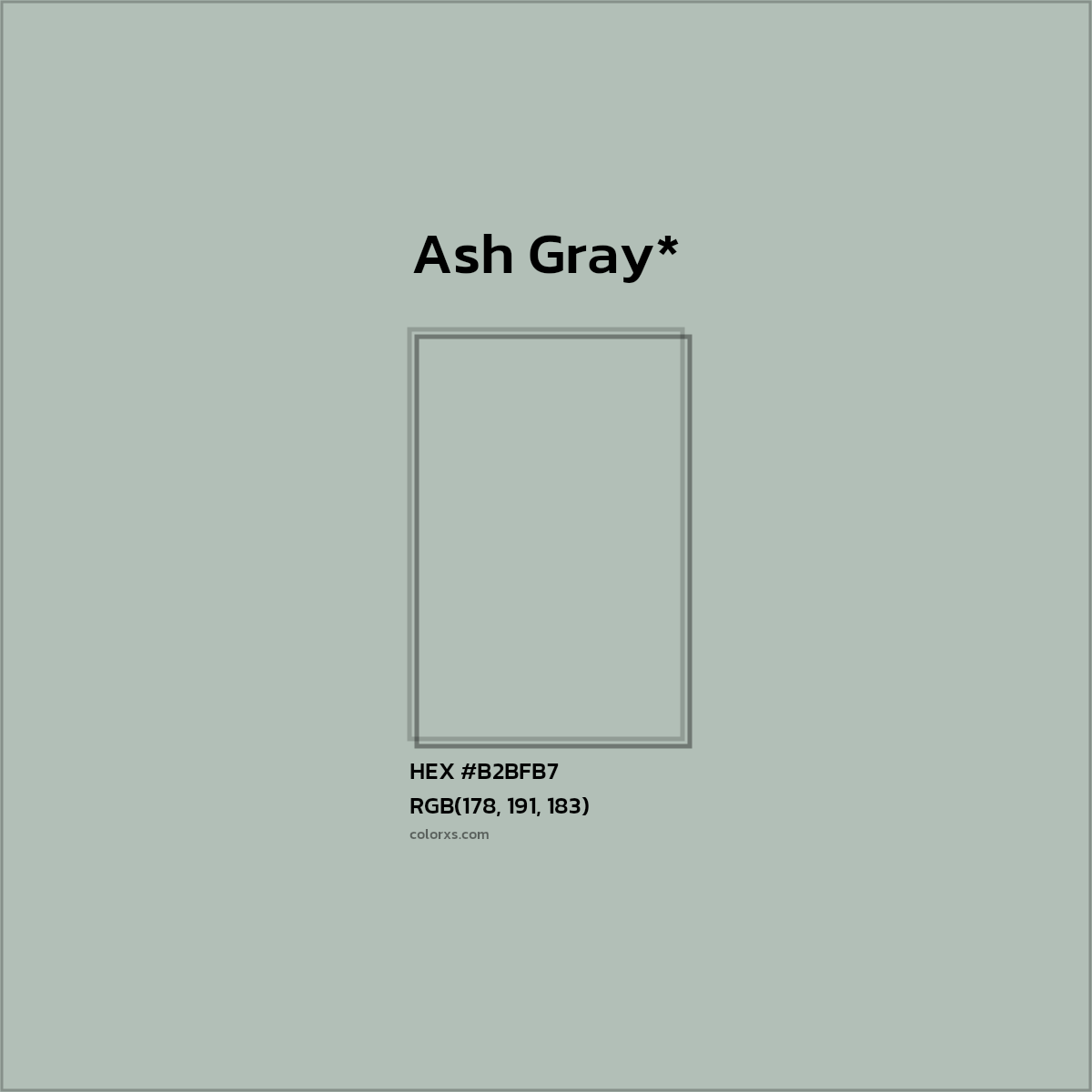 HEX #B2BFB7 Color Name, Color Code, Palettes, Similar Paints, Images