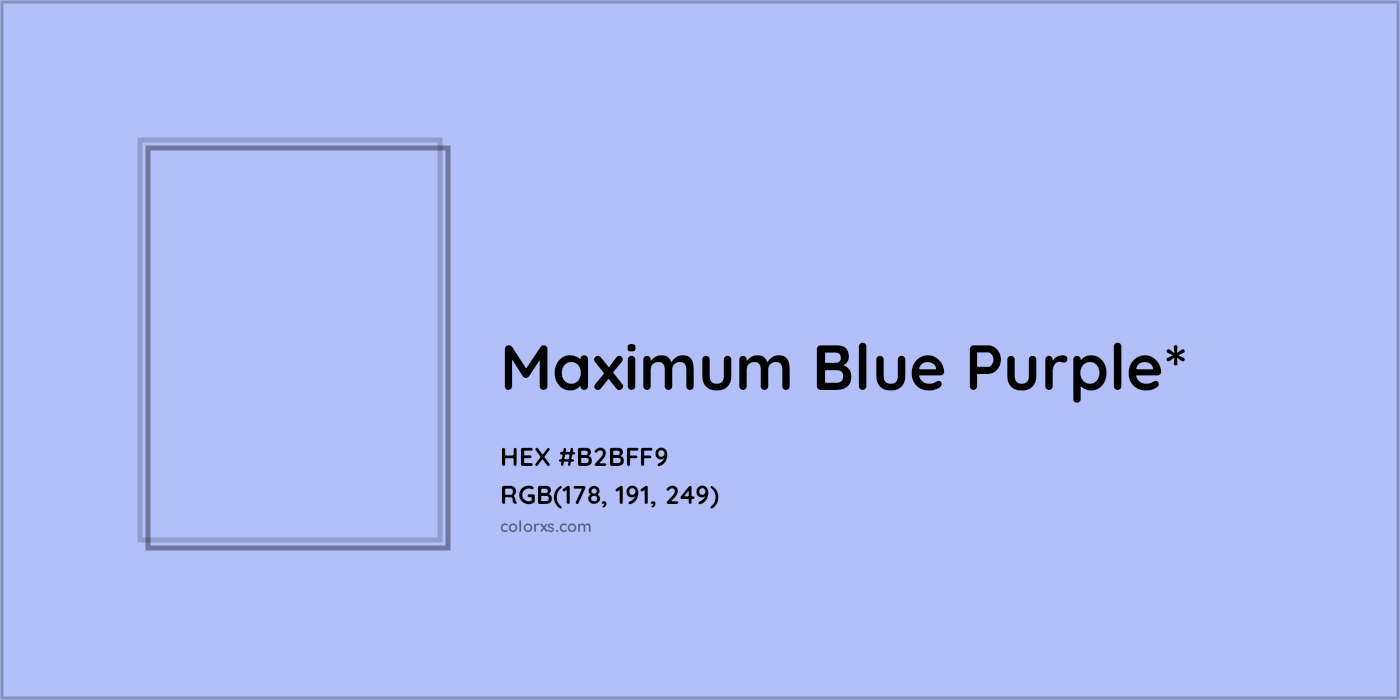 HEX #B2BFF9 Color Name, Color Code, Palettes, Similar Paints, Images